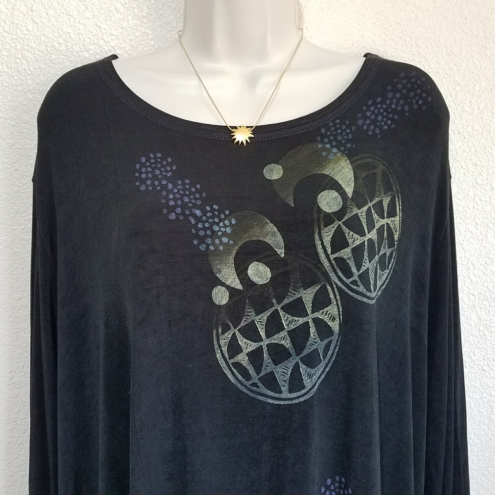 Blue Fish 1996 Printed Long Sleeve Lagenlook Dress - Picture 2 of 11